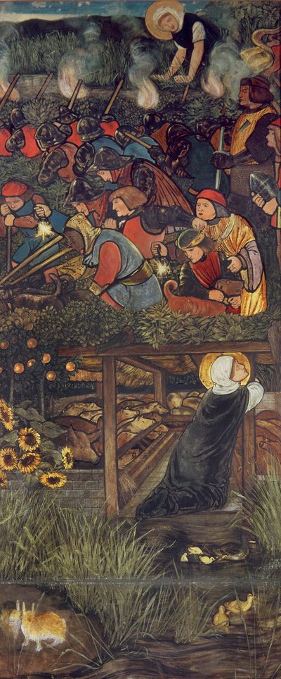 Die Legende von St. Frideswide, Ölstudie für ein Glasfenster in der Lateinischen Kapelle der Christ Church Cathedral, Oxford von Edward Burne Jones